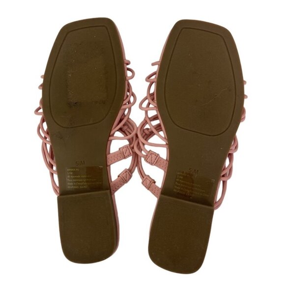 Nordstrom BP Pink Strappy Slides Sandals Size 5.5 Knotted Straps Piper Strappy - Picture 9 of 11